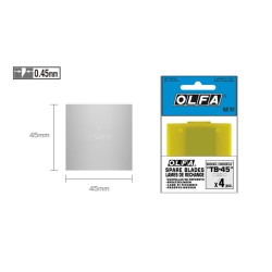 OLFA ostrza TB-45 Ostrze zapasowe do skrobaka T-45. Opak. jedn. zawiera 4 szt ostrzy zapasowych w plastikowym pojemniku i woreczku foliowym.