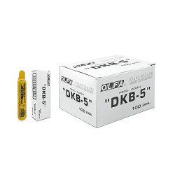 OLFA ostrza DKB-5 Opakowanie jednostkowe zawiera 5 szt. ostrzy segmentowych DKB o kącie wierzchołkowym 30 stopni w plastikowym etui.