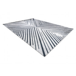 Dywan do prania ANDRE 2381 Paski, geometryczny antypoślizgowy szary / czarny - 2 GATUNEK 180x270cm