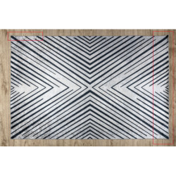 Dywan do prania ANDRE 2381 Paski, geometryczny antypoślizgowy szary / czarny - 2 GATUNEK 180x270cm