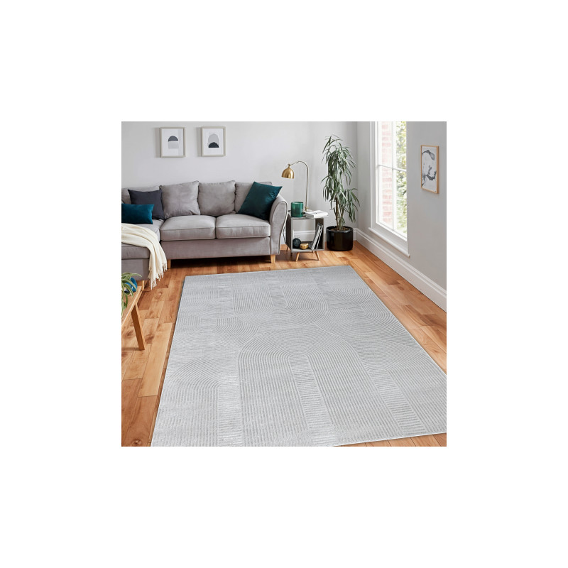 Dywan BALANCE 9086 szary - Geometryczny, strukturalny, glamour  200x290cm