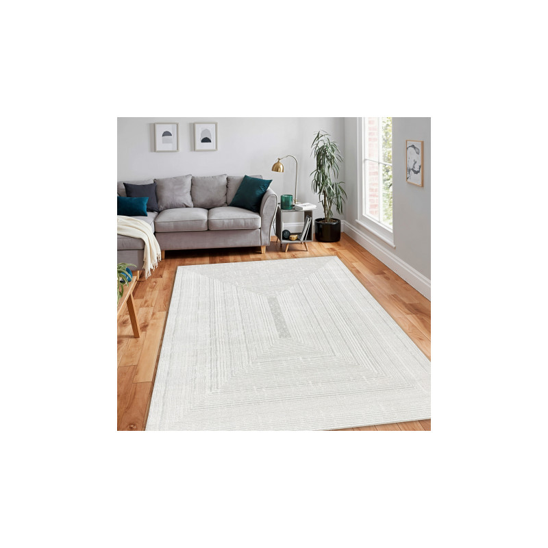Dywan BALANCE 8788 krem - Geometryczny, strukturalny, glamour  80x150cm