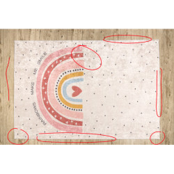 Dywan do prania JUNIOR 51300.802 Tęcza, kropki dla dzieci, antypoślizgowy beż - 2 GATUNEK 200x290cm
