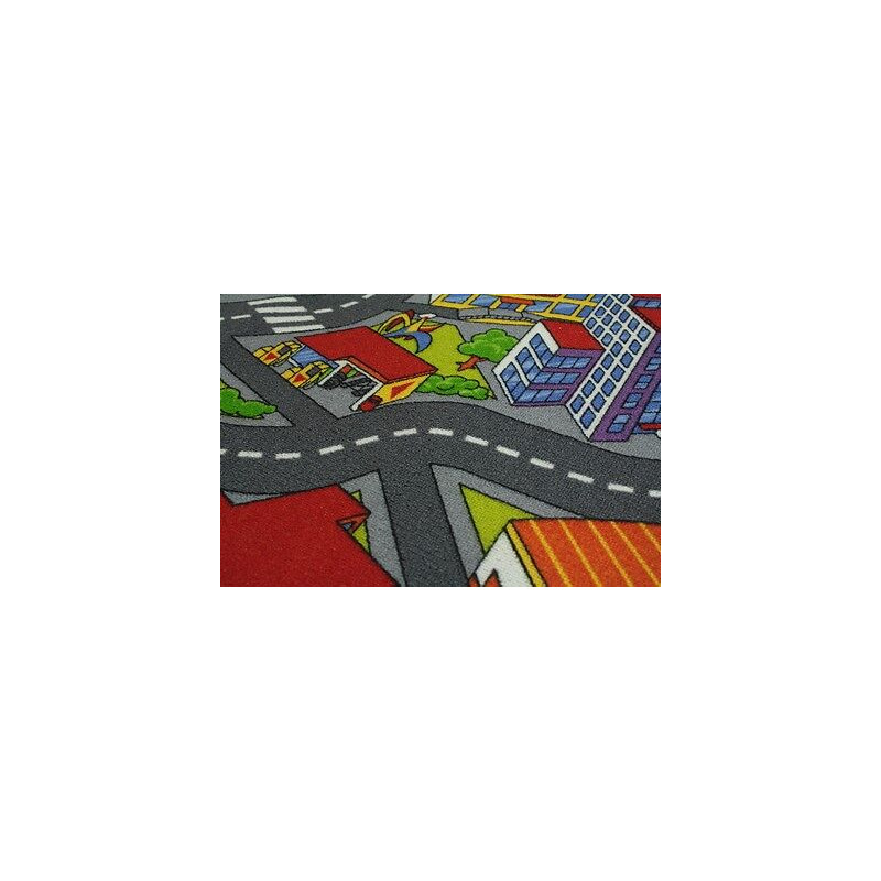 Kinderteppich Teppich Strassenteppich Autoteppich Kinderzimmer Smart City grau