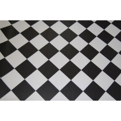 PVC Bodenbelag Schachbrett Optik 200 cm Schwarz Weiss Boden York 99