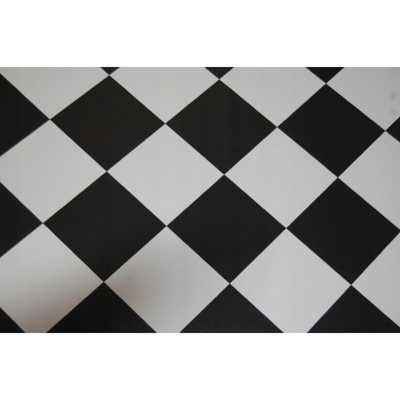 PVC Bodenbelag Schachbrett Optik 200 cm Schwarz Weiss Boden York 99