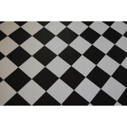 PVC Bodenbelag Schachbrett Optik 200 cm Schwarz Weiss Boden York 99