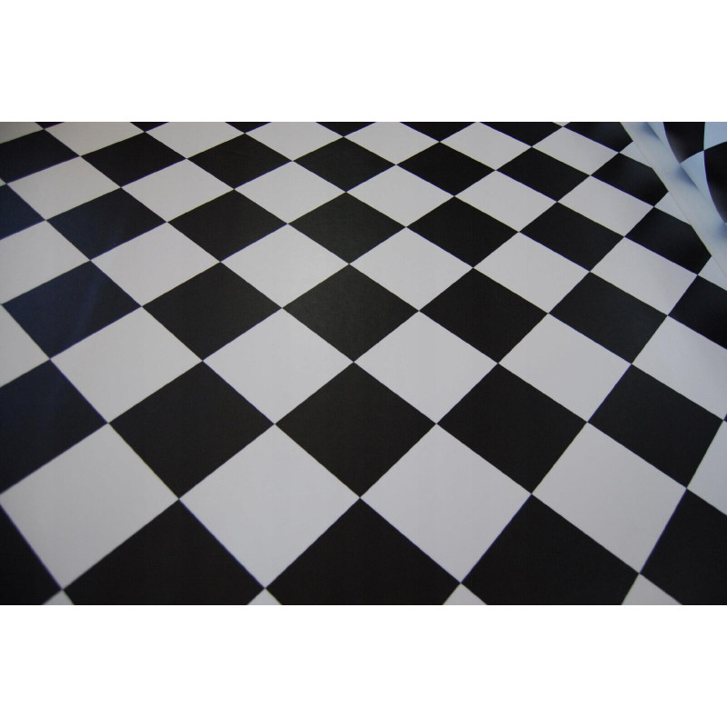 PVC Bodenbelag Schachbrett Optik 200 cm Schwarz Weiss Boden York 99