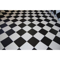 PVC Bodenbelag Schachbrett Optik 200 cm Schwarz Weiss Boden York 99