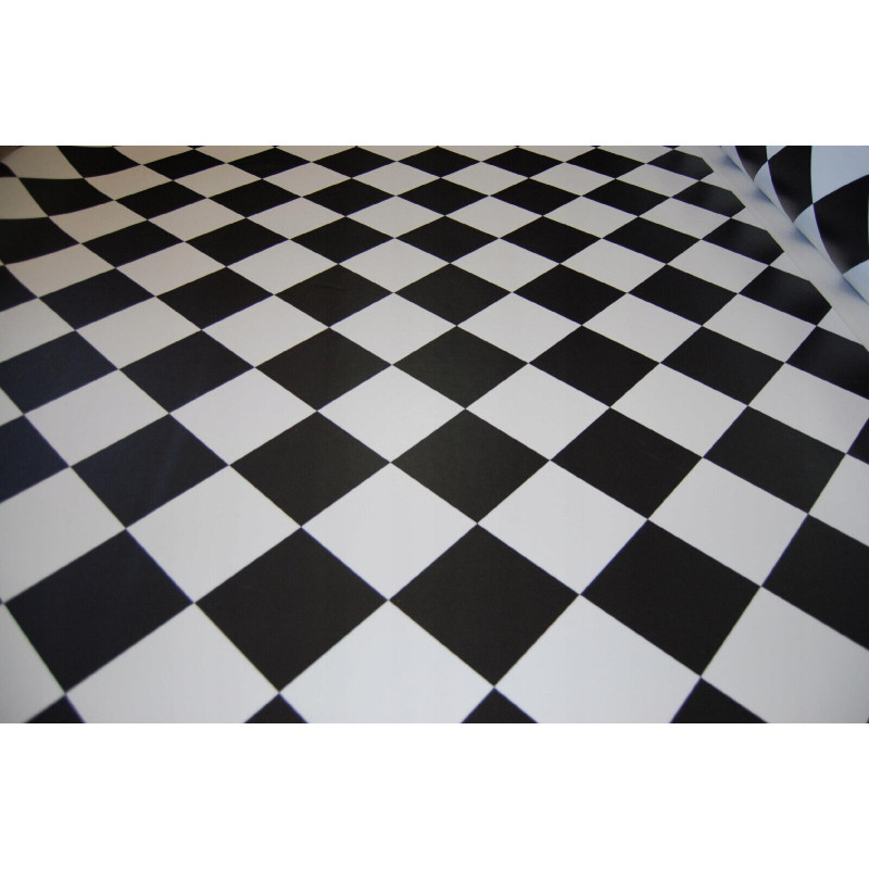 PVC Bodenbelag Schachbrett Optik 200 cm Schwarz Weiss Boden York 99