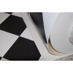 PVC Bodenbelag Schachbrett Optik 200 cm Schwarz Weiss Boden York 99