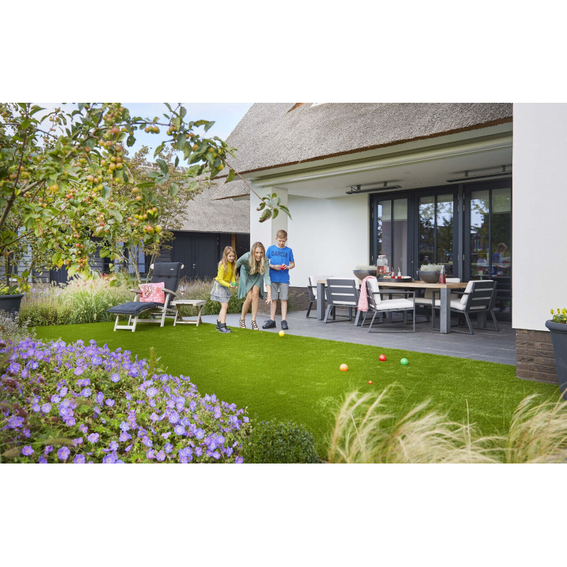 Kunstrasen hochflor Rasenteppich grün für außen Balkon Garten Mileno Verde 2m 4m Kunstrasen hochflor Rasenteppich grün für außen Balkon Garten Mileno Verde 2m 4m