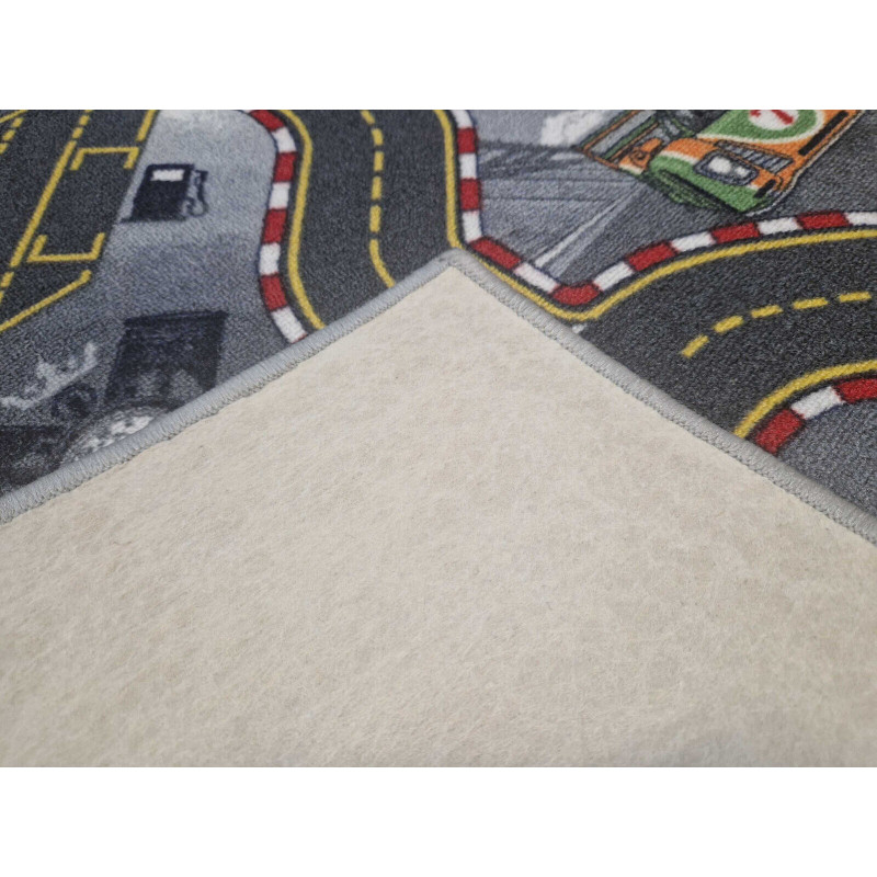 Kinderteppich Spielteppich Straßenteppich Racers Straßen Autos Cars grau Attest