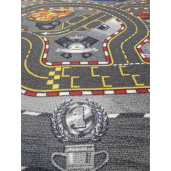 Kinderteppich Spielteppich Straßenteppich Racers Straßen Autos Cars grau Attest