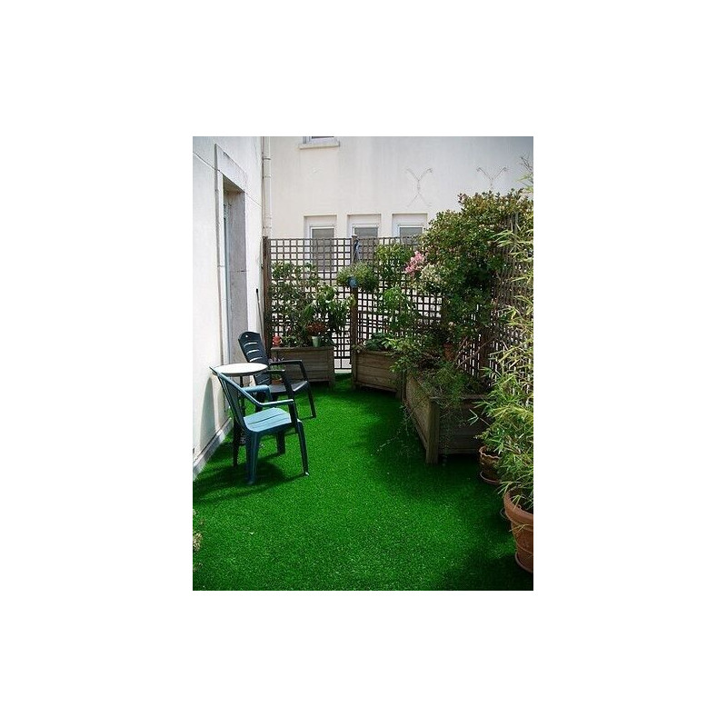 Kunstrasen Garten Balkon Terasse kurzflor Rasenteppich meterware ohne Noppen Cas