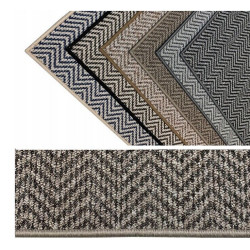 Teppichboden Teppich Auslegware Schlinge Chile Grau Braun Beige Zick Zack 4m