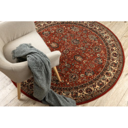Dywan wełniany KASHQAI 4362 200 koło ornament bordo / beż koło 200cm