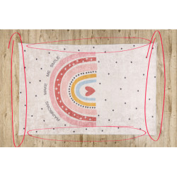 Dywan do prania JUNIOR 51300.802 Tęcza, kropki dla dzieci, antypoślizgowy beż - 2 GATUNEK 160x220cm