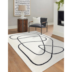 Dywan MODE 8377 abstrakcja krem / czarny 200x290cm Dywan MODE 8377 abstrakcja krem / czarny 200x290cm