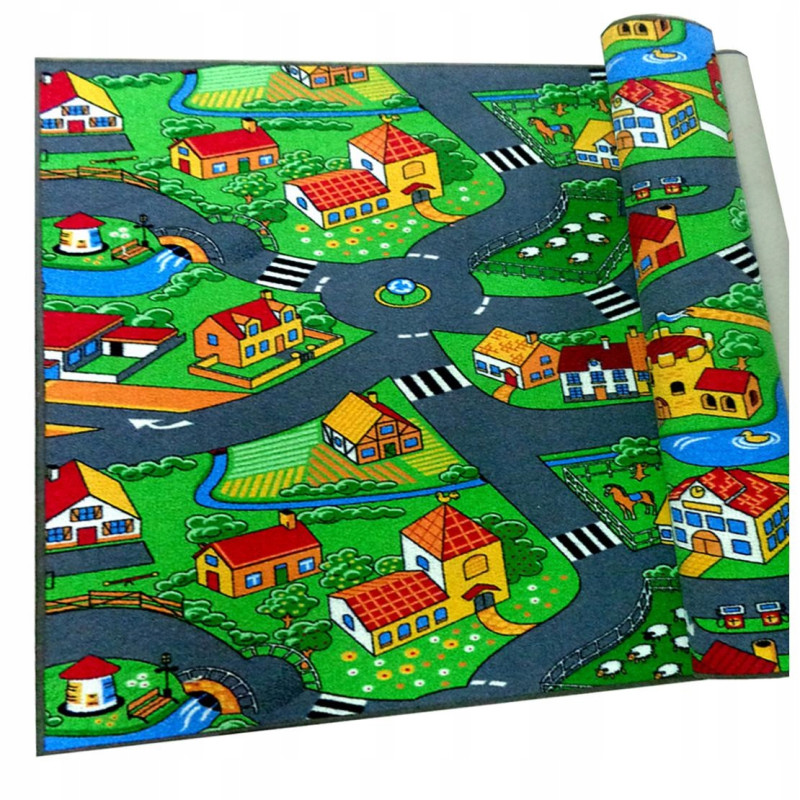 Dywan Dla Dzieci Mata Dziecięcy Uliczki Little Village Drogi Ulice 200x300