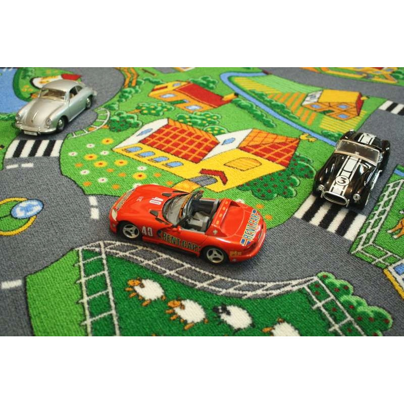 Dywan Dla Dzieci Mata Dziecięcy Uliczki Little Village Drogi Ulice 100x100 Dywan Dla Dzieci Mata Dziecięcy Uliczki Little Village Drogi Ulice 100x100