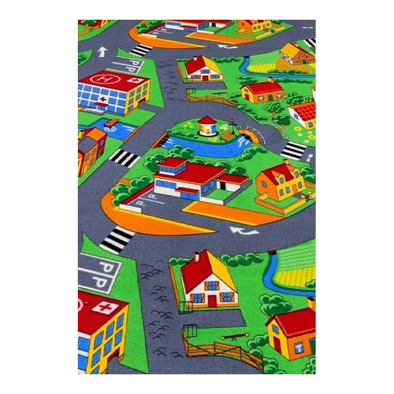 Dywan Dla Dzieci Mata Dziecięcy Uliczki Little Village Drogi Ulice 100x100 Dywan Dla Dzieci Mata Dziecięcy Uliczki Little Village Drogi Ulice 100x100