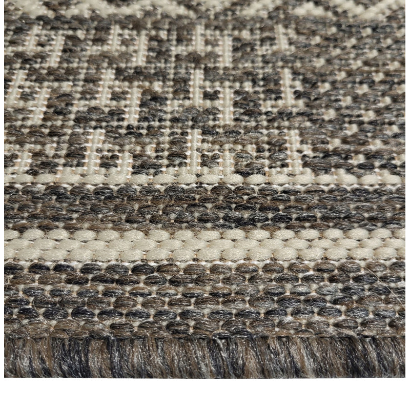 CHODNIK SZNURKOWY 120cm PATCHWORK TOUPE KREMOWY