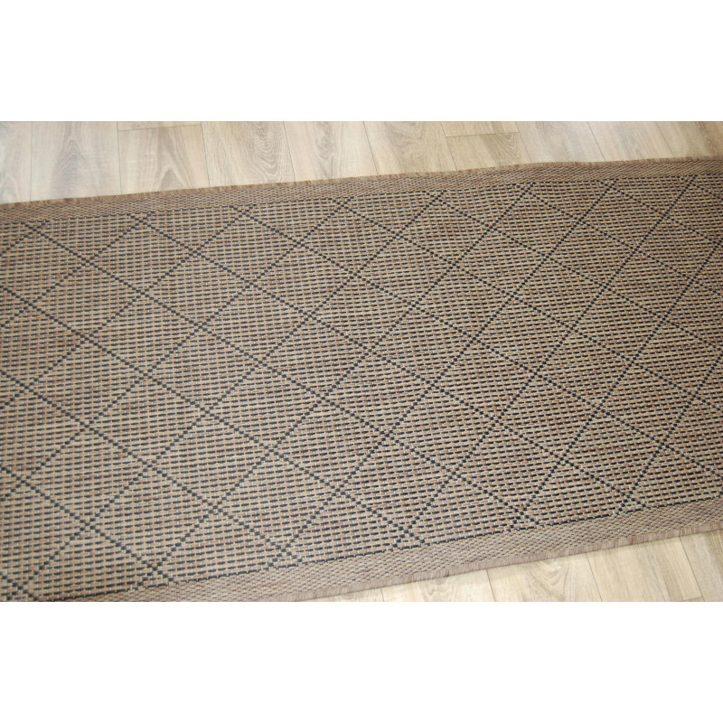 Chodnik SZNURKOWY Suva 998 112 Karo Brąz 100 CM