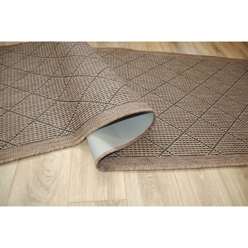 Chodnik SZNURKOWY Suva 998 112 Karo Brąz 100 CM