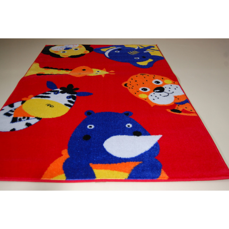 DYWAN DZIECIĘCY ZOO 100x150cm Miękki czerwony DYWAN DZIECIĘCY ZOO 100x150cm Miękki czerwony