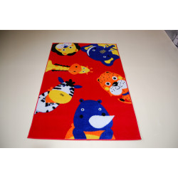 DYWAN DZIECIĘCY ZOO 100x150cm Miękki czerwony DYWAN DZIECIĘCY ZOO 100x150cm Miękki czerwony
