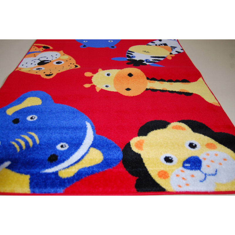 DYWAN DZIECIĘCY ZOO 100x150cm Miękki czerwony DYWAN DZIECIĘCY ZOO 100x150cm Miękki czerwony