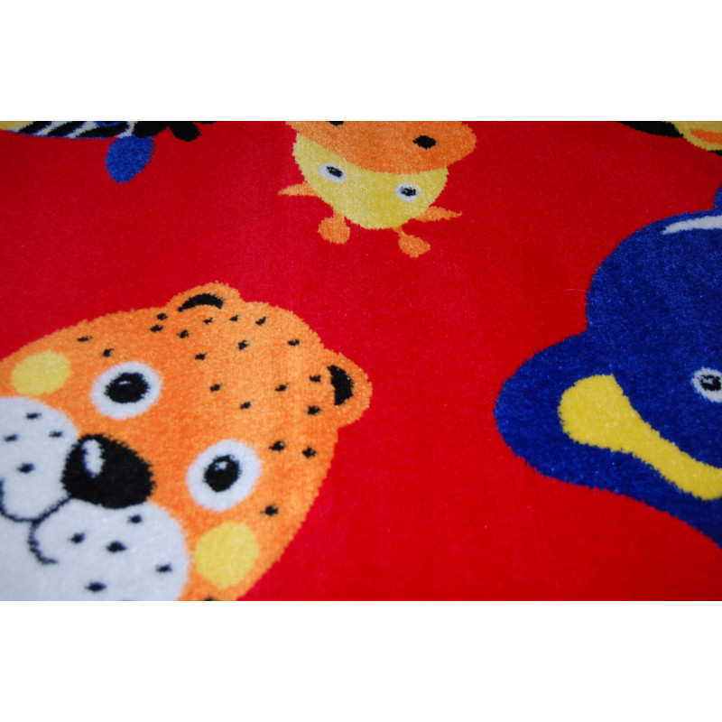 DYWAN DZIECIĘCY ZOO 100x150cm Miękki czerwony DYWAN DZIECIĘCY ZOO 100x150cm Miękki czerwony