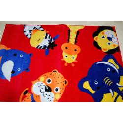 DYWAN DZIECIĘCY ZOO 100x150cm Miękki czerwony DYWAN DZIECIĘCY ZOO 100x150cm Miękki czerwony