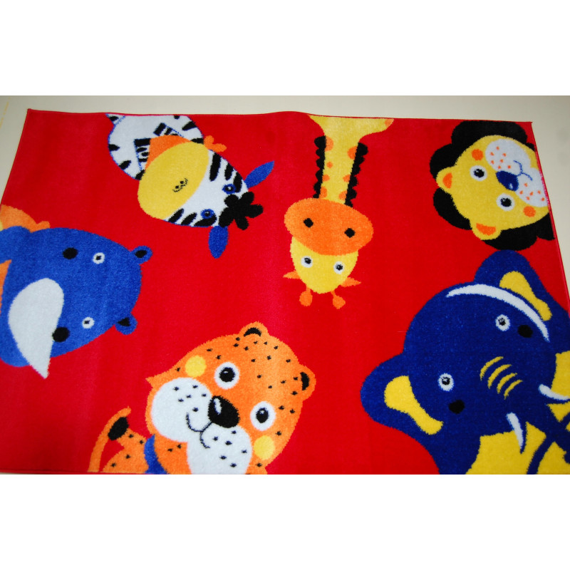 DYWAN DZIECIĘCY ZOO 100x150cm Miękki czerwony DYWAN DZIECIĘCY ZOO 100x150cm Miękki czerwony